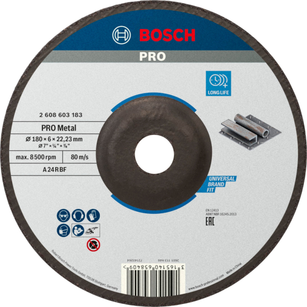 Диск абразивный BOSCH 180*22*6,0 шлифовальный     2.608.603.183