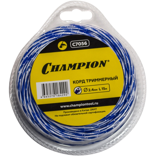 Леска CHAMPION Sky-cutter 2.4мм*15м (витой квадрат)   C7056