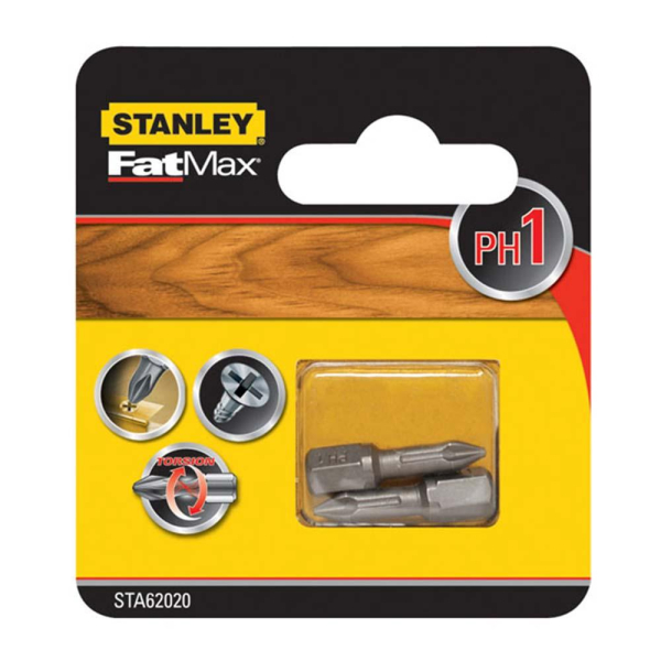 Набор бит STANLEY FatMax Torsion PH 1*25мм из 2 штук  STA62020