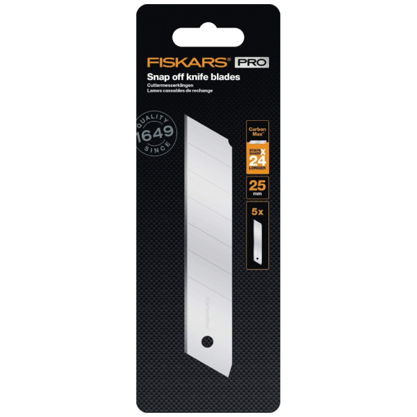 Лезвия сменные для ножа Fiskars CarbonMax 25 мм 5шт. 1027233