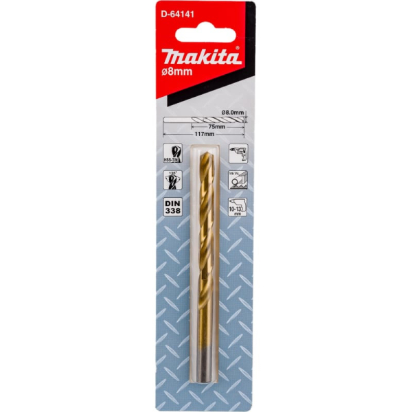 Сверло Makita по металлу HSS-TiN Economy 8*75*117   D-64141