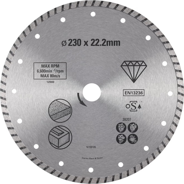 Диск алмазный STANLEY  230*22,2 турбо   STA38207