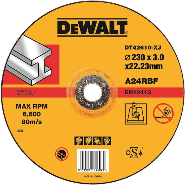 Диск абразивный DEWALT 230*3,0*22.2 металл DT 42610