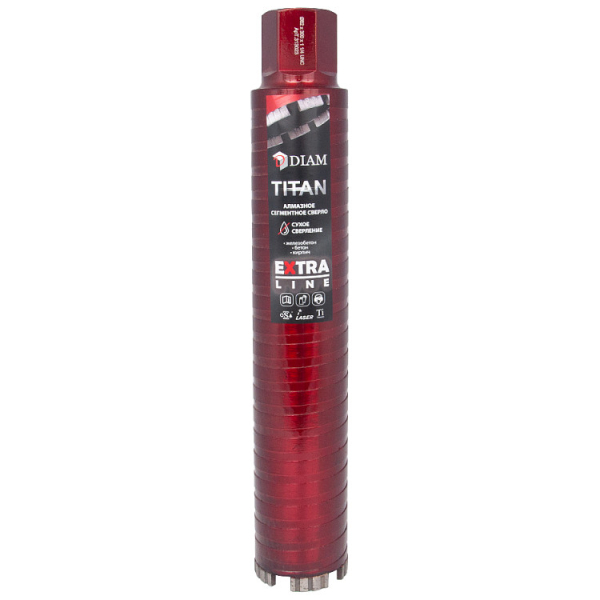 Коронка алмазная DIAM 62*300 (1 1/4") UNC Extra Line Titan   313023