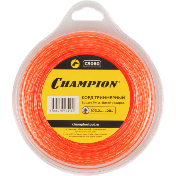 Леска CHAMPION Square Twist DUO 3,0*28 м (витой квадрат)   C5060