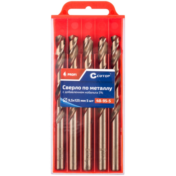 Сверло Cutop Profi 9,5*125 по металлу 5 шт   48-95-5