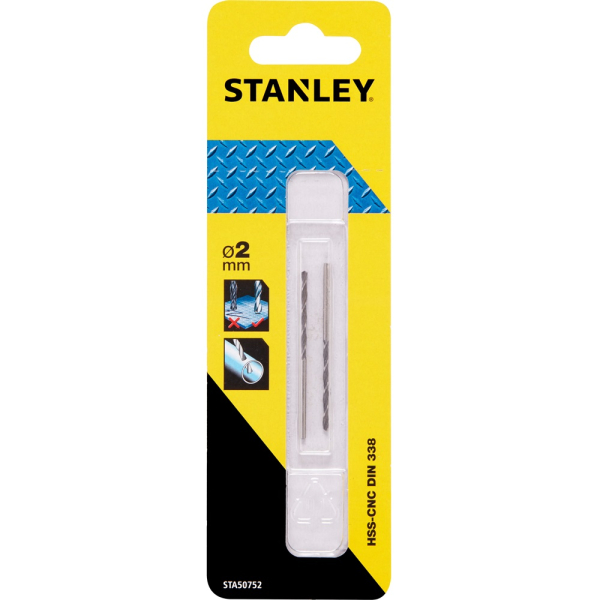 Сверло STANLEY по металлу HSS-G CROWN  2*49 (2 шт в упак)   STA50752