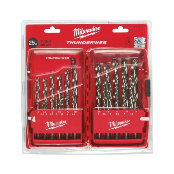 Набор сверл Milwaukee HSS-G по металлу 25 шт