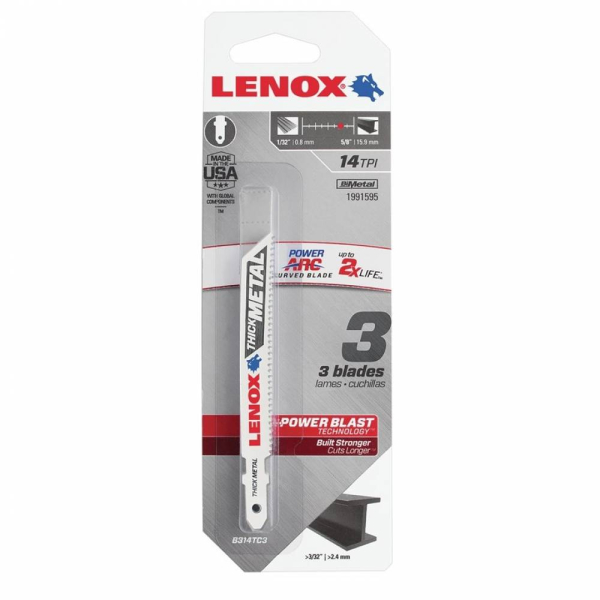 Пилочки Lenox B 314 TC по металлу 3 шт