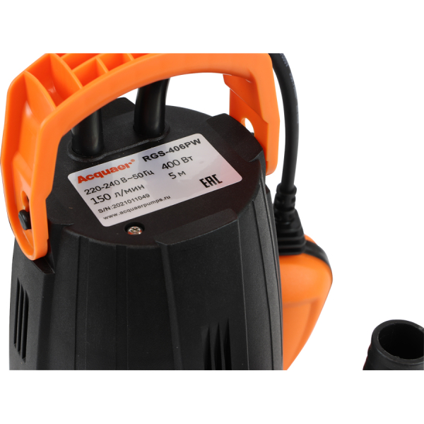 Насос дренажный погружной центробежный Acquaer для грязной воды  RGS-406PW