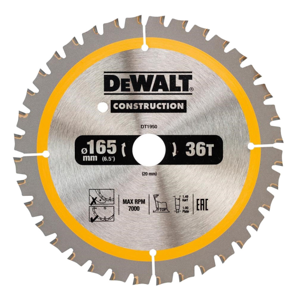 Диск п/п DEWALT DT 1950   165*20*36
