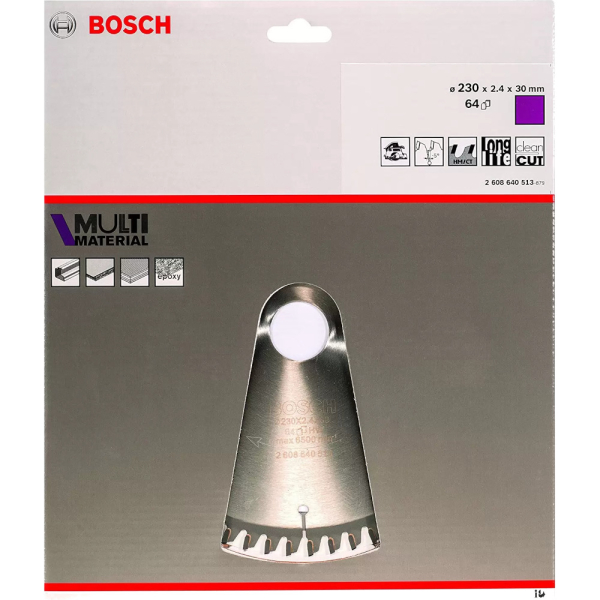Диск п/п BOSCH 230*30*64 Multi Material     2.608.640.513
