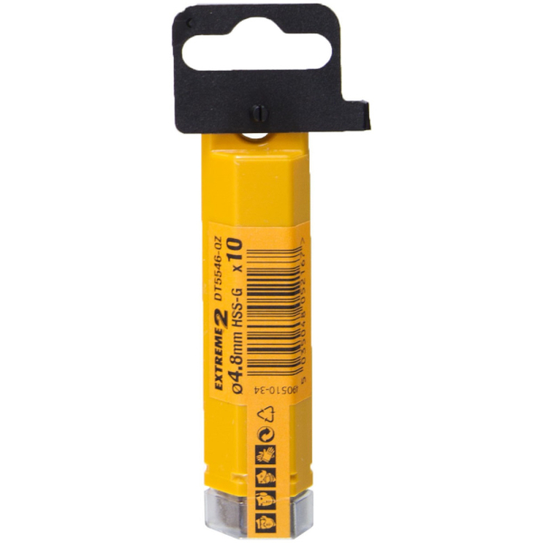 Сверло DEWALT по металлу 4,8*86 (10 штук в упаковке)   DT 5546