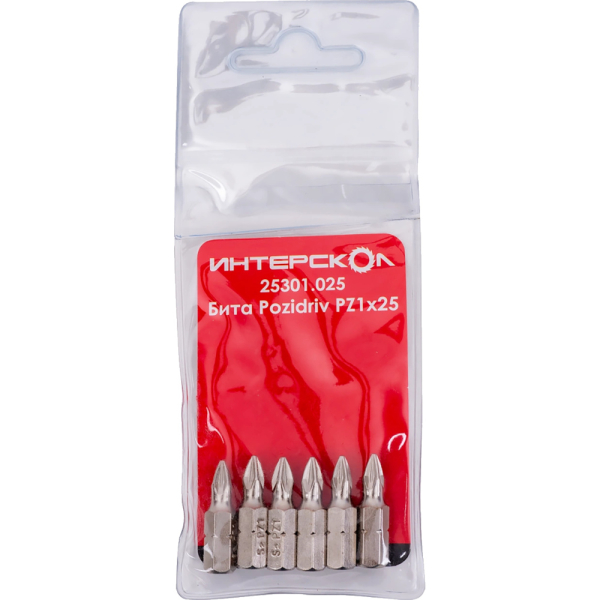 Бита Интерскол Pozidriv PZ1х25 (6шт)   25301.025