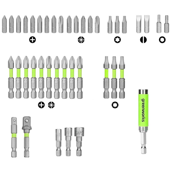 Набор бит GREENWORKS в кейсе (40 шт.)   2944207