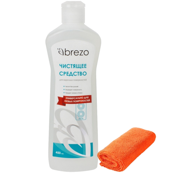 Чистящее средство BREZO ПРОМО для варочных поверхностей 450 мл и салфетка из микрофибры   97631ПРОМО