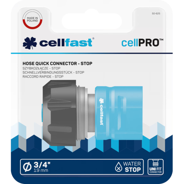 Коннектор CELLFAST IDEALLINE с аквастопом 3/4"