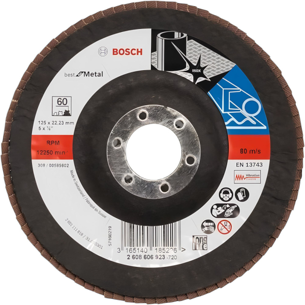 Диск лепестковый BOSCH Blue Metal-top 125мм К60 металл   2.608.606.923