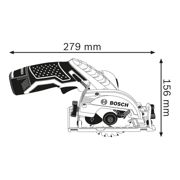 Пила дисковая аккумуляторная BOSCH GKS 12V-26 Li без акк и ЗУ   0.601.6A1.001