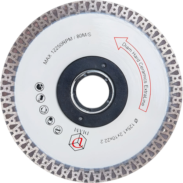 Диск алмазный DIAM HARD CERAMICS Extra Line 125*22,2 мм сплошной