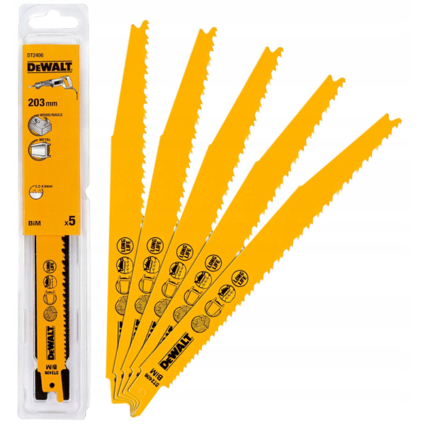 Полотно пильное DEWALT DT 2406 для сабельной пилы
