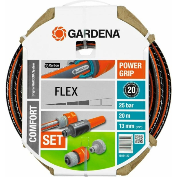 Шланг Gardena Flex 9x9 1/2" 20 м + комплект     18034-20.000.00