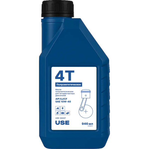 Масло USE 4-х тактное полусинтетика SAE 10W-40 0,946 л   USE-30337