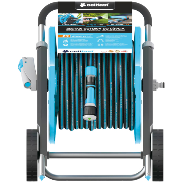 Тележка CELLFAST DISCOVER 25 со шлангом + комплект для полива