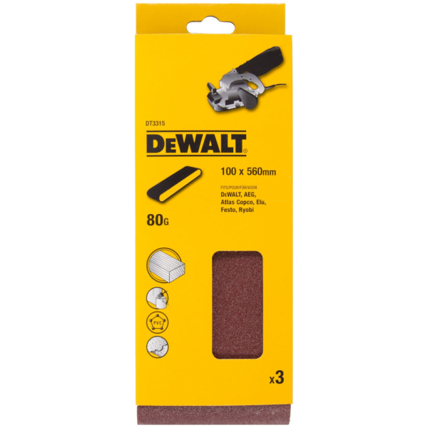 Лента шлифовальная DEWALT 100*560 Р-80   DТ 3315 QZ