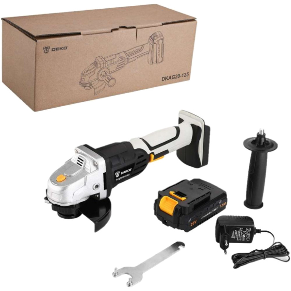 УШМ аккумуляторная DEKO DKAG 20-125 20v 1*1.5Ah Li-Ion   063-2150  
