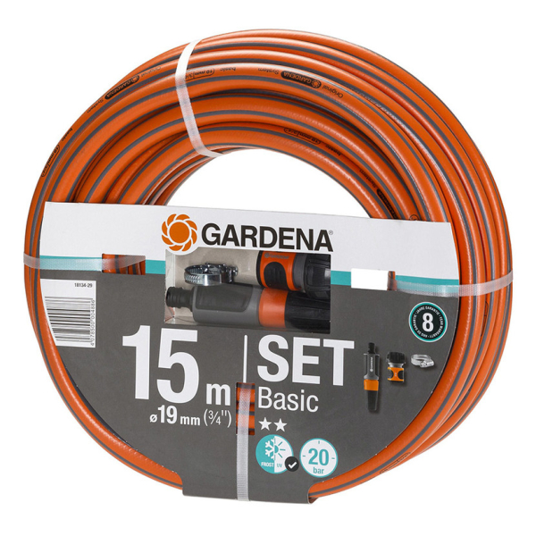 Шланг Gardena  Basic 3/4" 15 м + комплект     18134-29.000.00