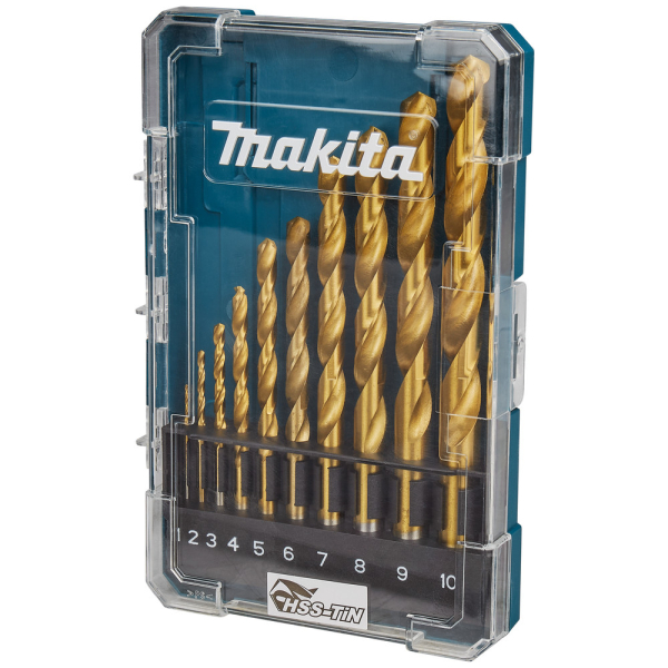 Набор сверл Makita по металлу HSS-TiN 10 шт   D-72849