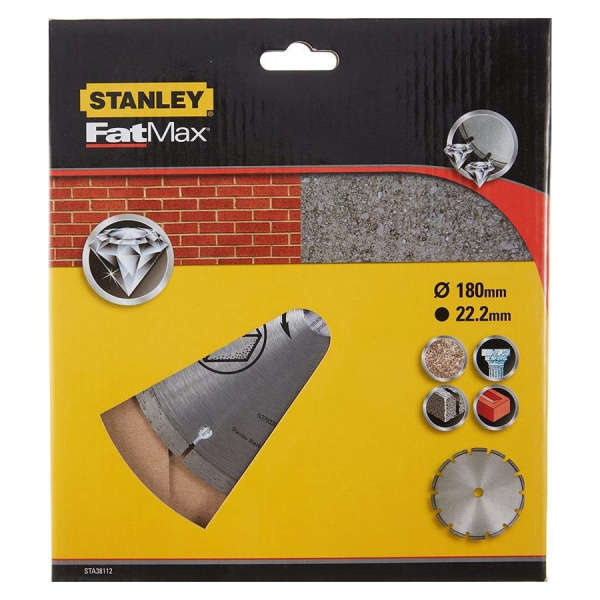 Диск алмазный STANLEY FatMax  180*22,2 сегмент   STA38112