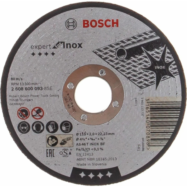 Диск абразивный BOSCH 115*22*2,0 нержавейка     2.608.600.093