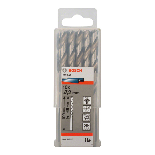 Сверло BOSCH HSS-G Ecoline 7.2мм по металлу   2.608.595.337