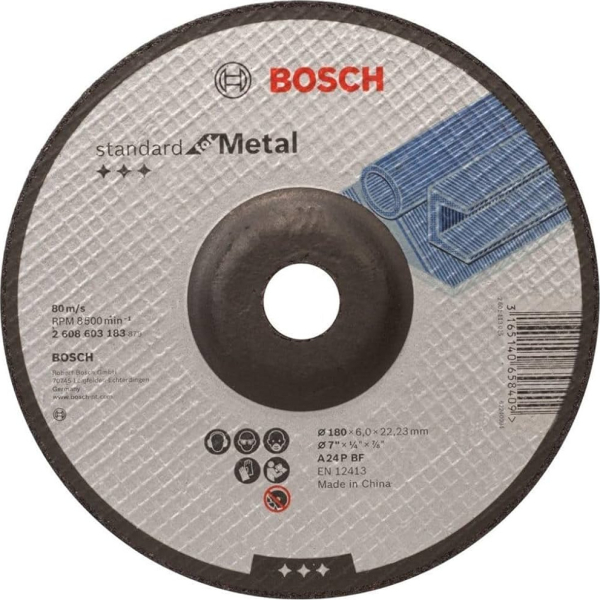 Диск абразивный BOSCH 180*22*6,0 шлифовальный     2.608.603.183