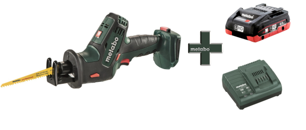 Пила сабельная аккумуляторная Metabo SSE 18 LTX COMPACT + 4.0 Ач LiHD + ЗУ ASC 55