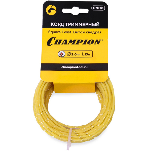 Леска CHAMPION Square Twist 2.0мм*15м (витой квадрат) в мотке   C7078
