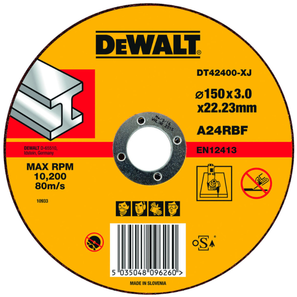 Диск абразивный DEWALT 150*3,0*22.2 металл DT 42400
