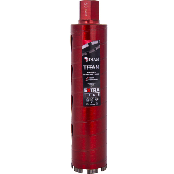 Сверло алмазное DIAM UNC Extra Line Titan 82x300х1/4 по бетону   313025