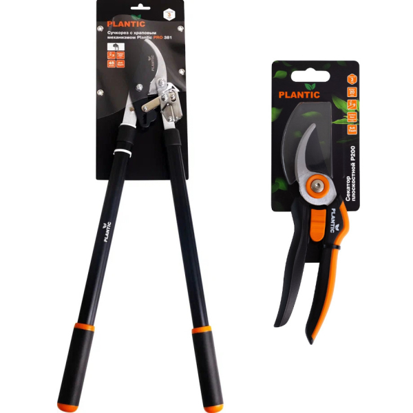 Промонабор сучкорез с храповым механизмом Plantic Pro381 + секатор плоскостной Plantic P200