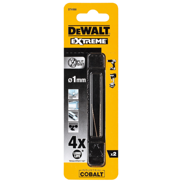 Сверло DEWALT по металлу  1,0*34   DT 4958    (2шт в упак)