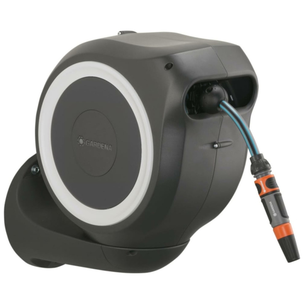 Катушка со шлангом настенная автоматическая Gardena RollUp S белая   18602-20.000.00