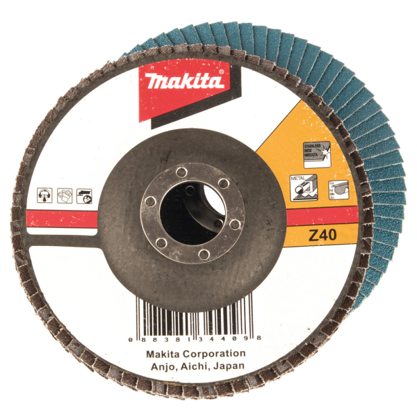 Диск лепестковый Makita 180x22мм К40 для ровн. пов., основа стекловол.   D-27735