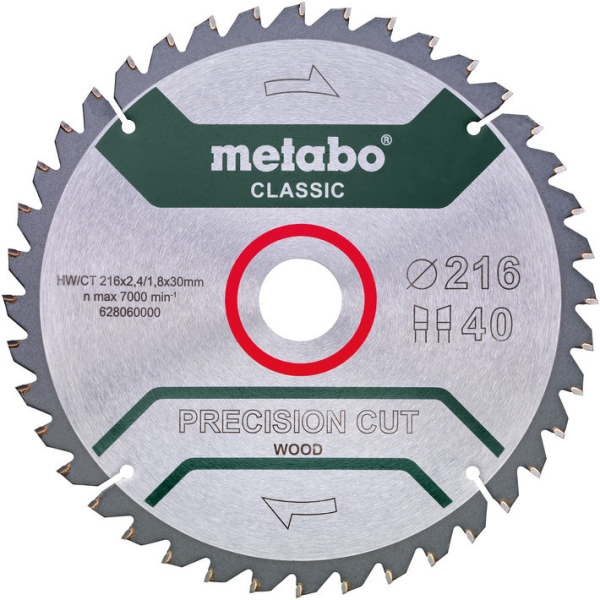 Диск пильный Metabo 216*30*40   628060000