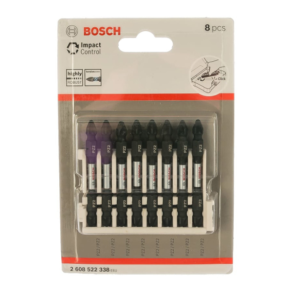 Набор бит BOSCH из 8 штук PZ2 65мм   2.608.522.338