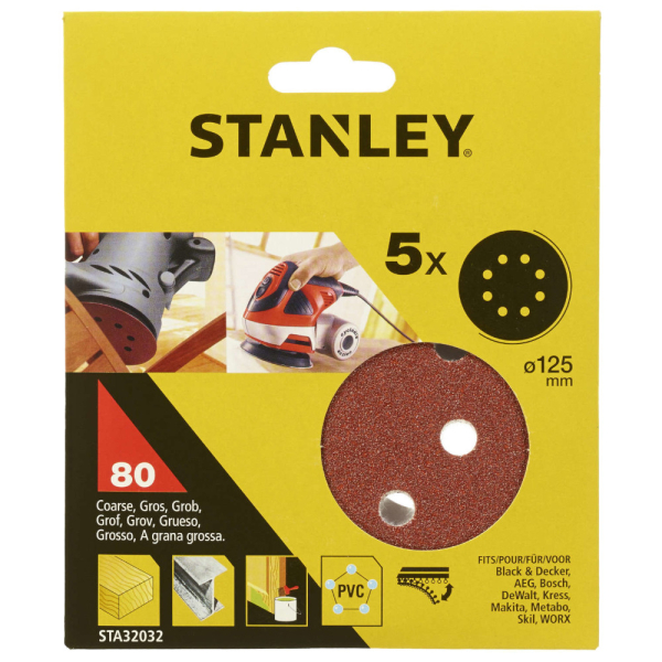 Круг шлифовальный STANLEY d-125 мм К-80     STA32032