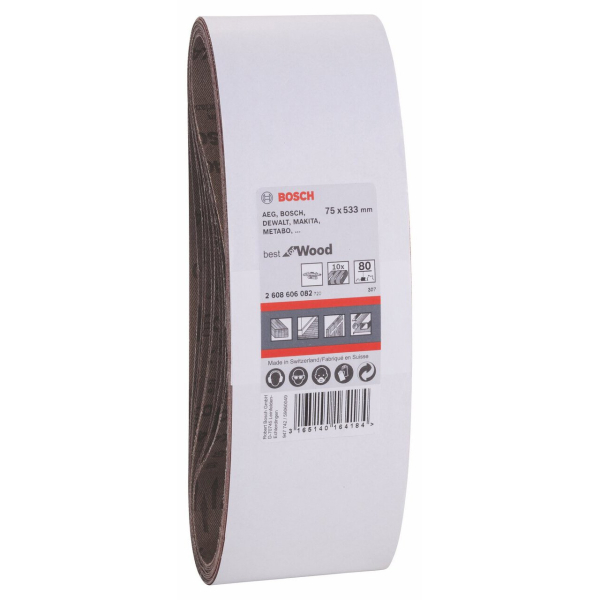 Шкурка BOSCH   75*533   Р-80 (уп. 10шт)  2.608.606.082