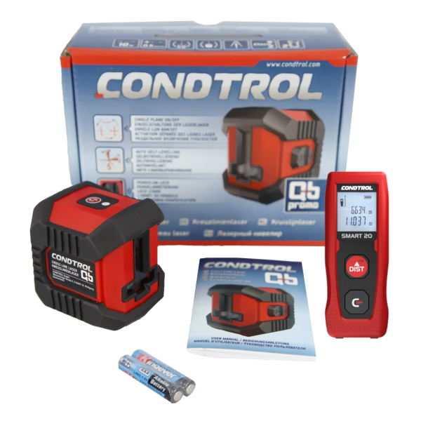 Лазерный уровень CONDTROL QB Promo + дальномер Smart 20    1-2-223