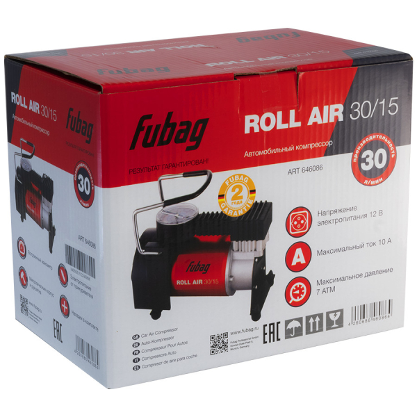 Компрессор автомобильный Fubag Roll Air 30/15